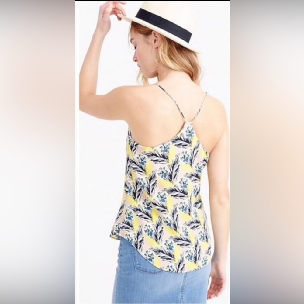 J Crew Carrie Cami Spring Meadow Silk Top - Picture 2 of 5
